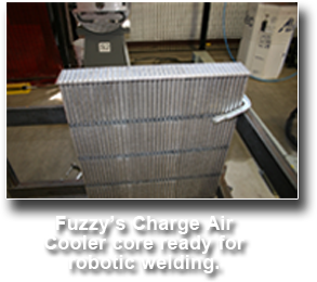 The charge air cooler core.